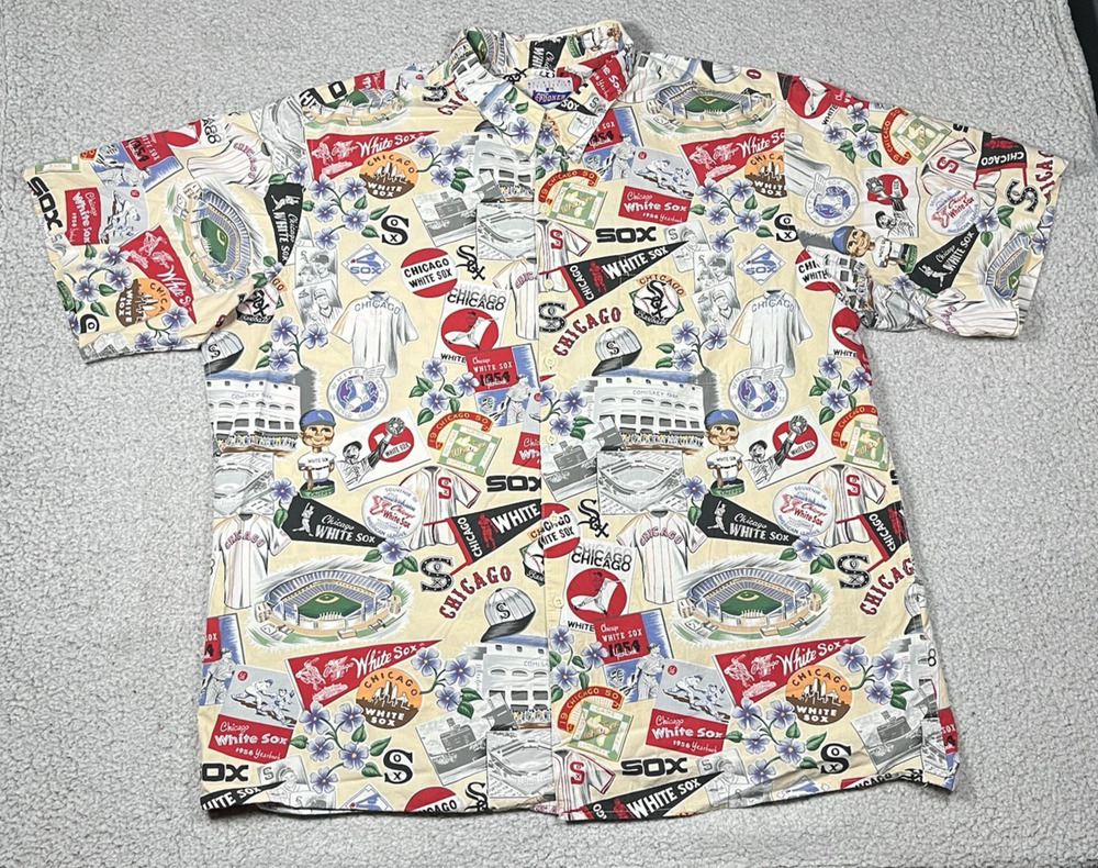 Reyn Spooner Shirt Mens 3XL Chicago White Sox MLB Baseball Hawaiian Cotton